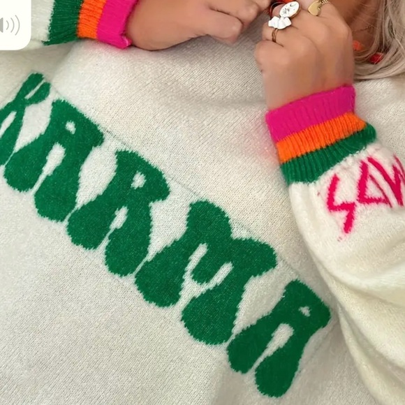 NIB KARMA throw back sweater - Picture 5 of 5